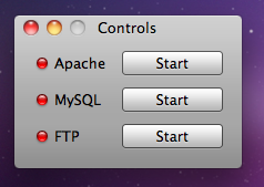 XAMPP Control Panel on Mac XAMPP Control Panel on Mac